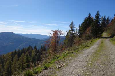 Panoramaweg auf der Brunnalm - herrliche Fotomotive vom Bergmassiv der Veitsch und der umliegenden Gegend